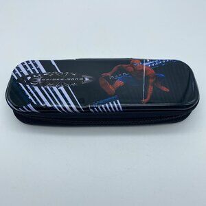 Amazing Spider‑Man 3 Black Zipper Pencil Case – Durable Plastic – 2.75x7.5"